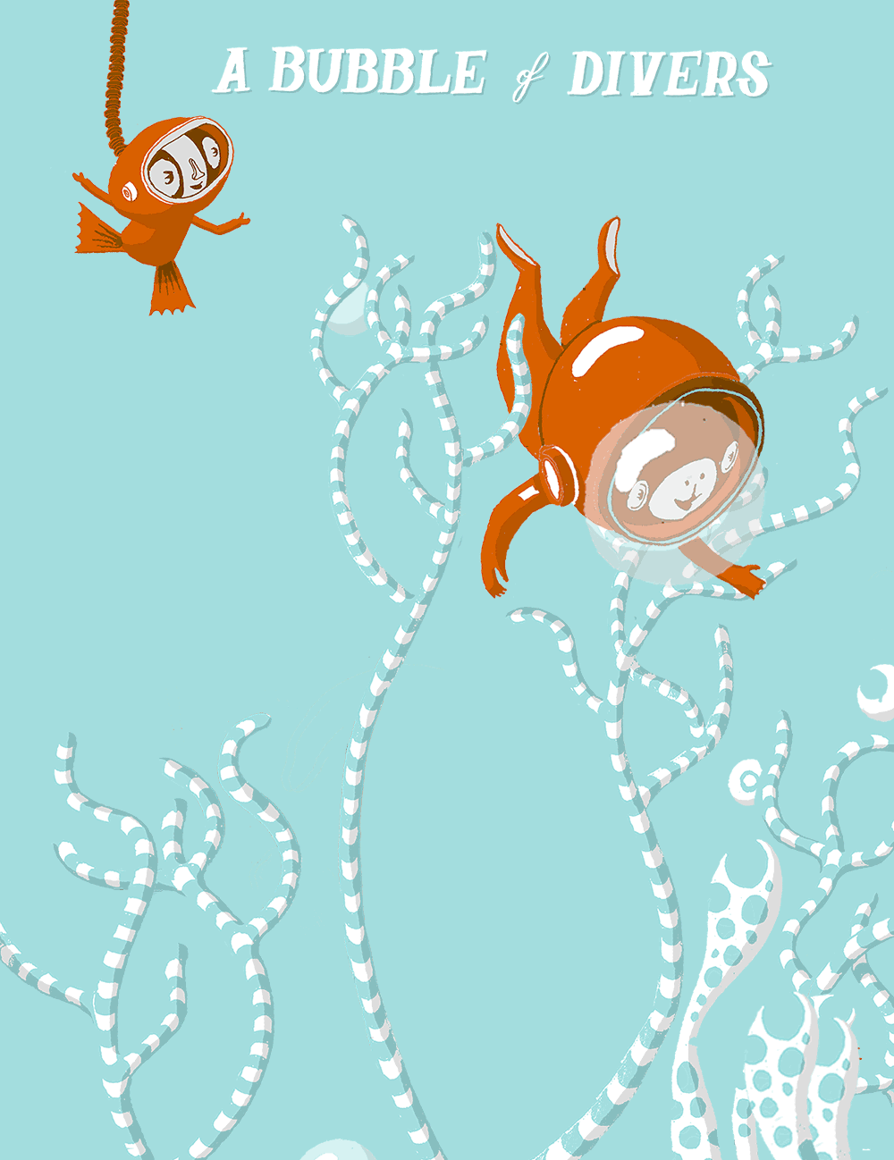 A Bubble of Divers children book illustration childrens book childrens illustration collective noun divers illustration screen print
