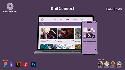 KnitConnect Case Study figma illustration knitters knitting community ui ui design user experience design