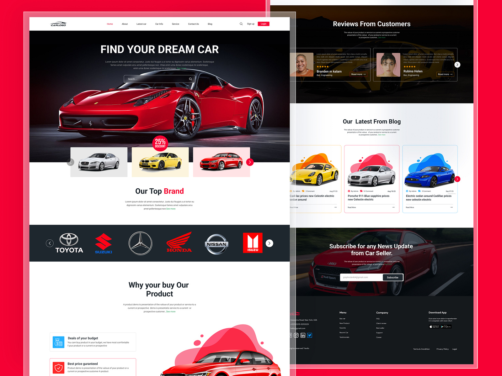 Car Sale Landing Page Design by Zahangir Hossain on Dribbble