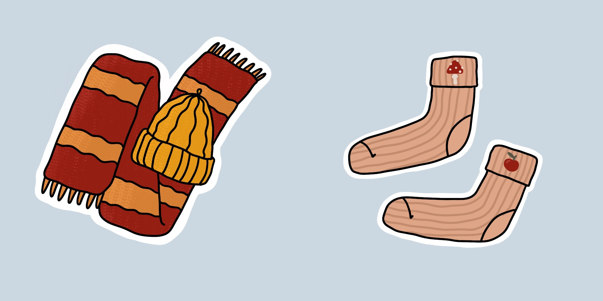 Cozy tiny things cozy illustration digital illustration editorial illustration illustration socks winter illustration