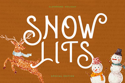 Snow Lits Christmas Holiday Display christmas christmas font christmas display font cloverons holiday holiday display holiday display font holiday font holidays holidays christmas merry christmas merry christmas design merry christmas text snow lits xmas xmas font