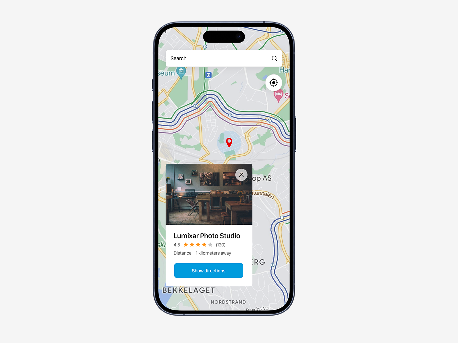 Map view screen by Ligaya L. on Dribbble