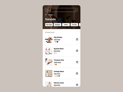 Category with list dailyui product lists search field shoes store ui design uidailychallenge