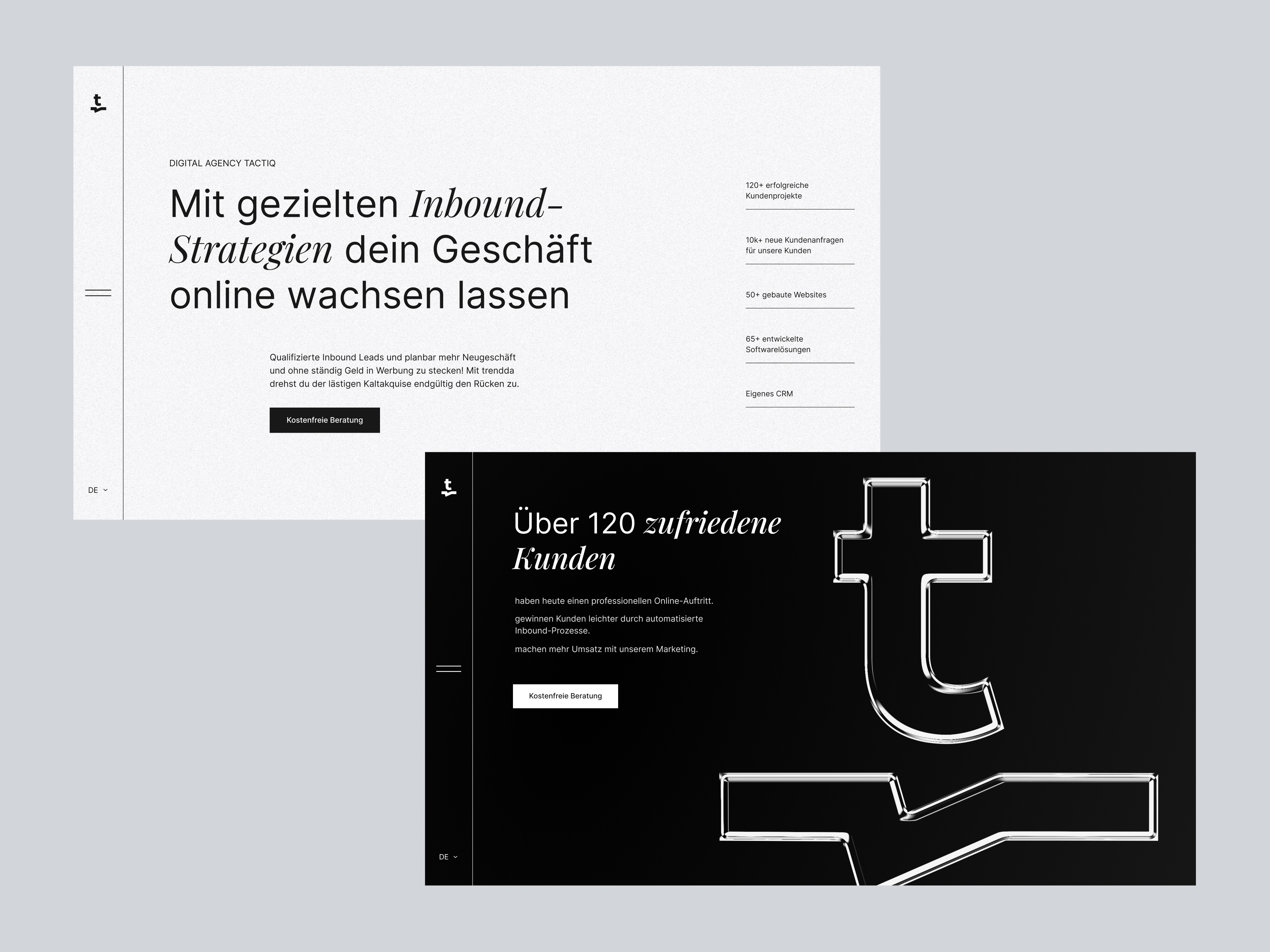 Design for a digital agency website branding digital agency hero section landing page ui