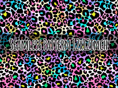 Rainbow leopard seamless pattern. Template for fabric and textile