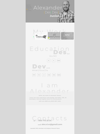 CV-Portfolio Vlasov Aleksandr design figma ui webdesign website