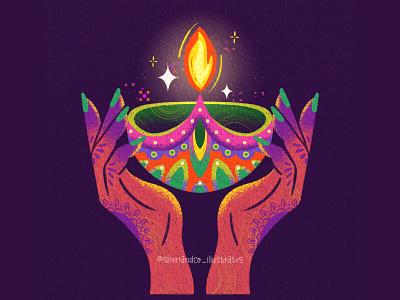 Love & Light: Diwali Diya art artwork colorful concept art deepavali design digital art diwali diya festival of light fire henna hindu hinduism indian lamp lantern light mendhi