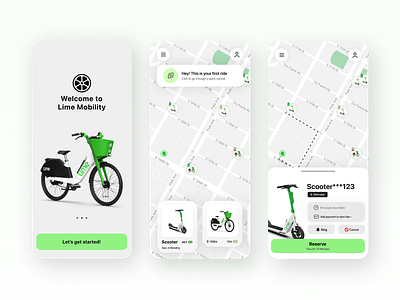 Lime- redesign exploration 🛴 app lime mobility ride hailing ride sharing ui