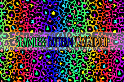 Leopard Seamless Pattern, Colorful Gradient Leopard Print cheetah colorful digital art fabric gradient graphic design illustration leopard paper pattern seamless seamless pattern sublimation sublimation png t shirt design textile texture