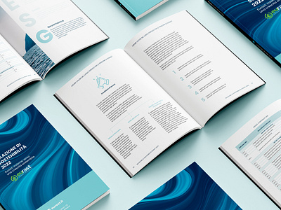 Eurast offline communication blue branding brochure brochure design editorial design esg flyer folder graphic design mockup offline print