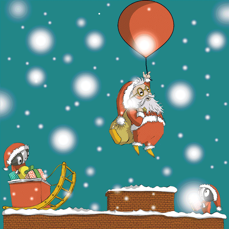 Santa defies gravity (again) children book illustration childrens book childrens illustration illustration spinglefrank zubert