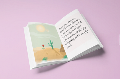 Children story illustration - Rose and Cactus cactus children story desert design illustration photoshop rose roseandcactus story