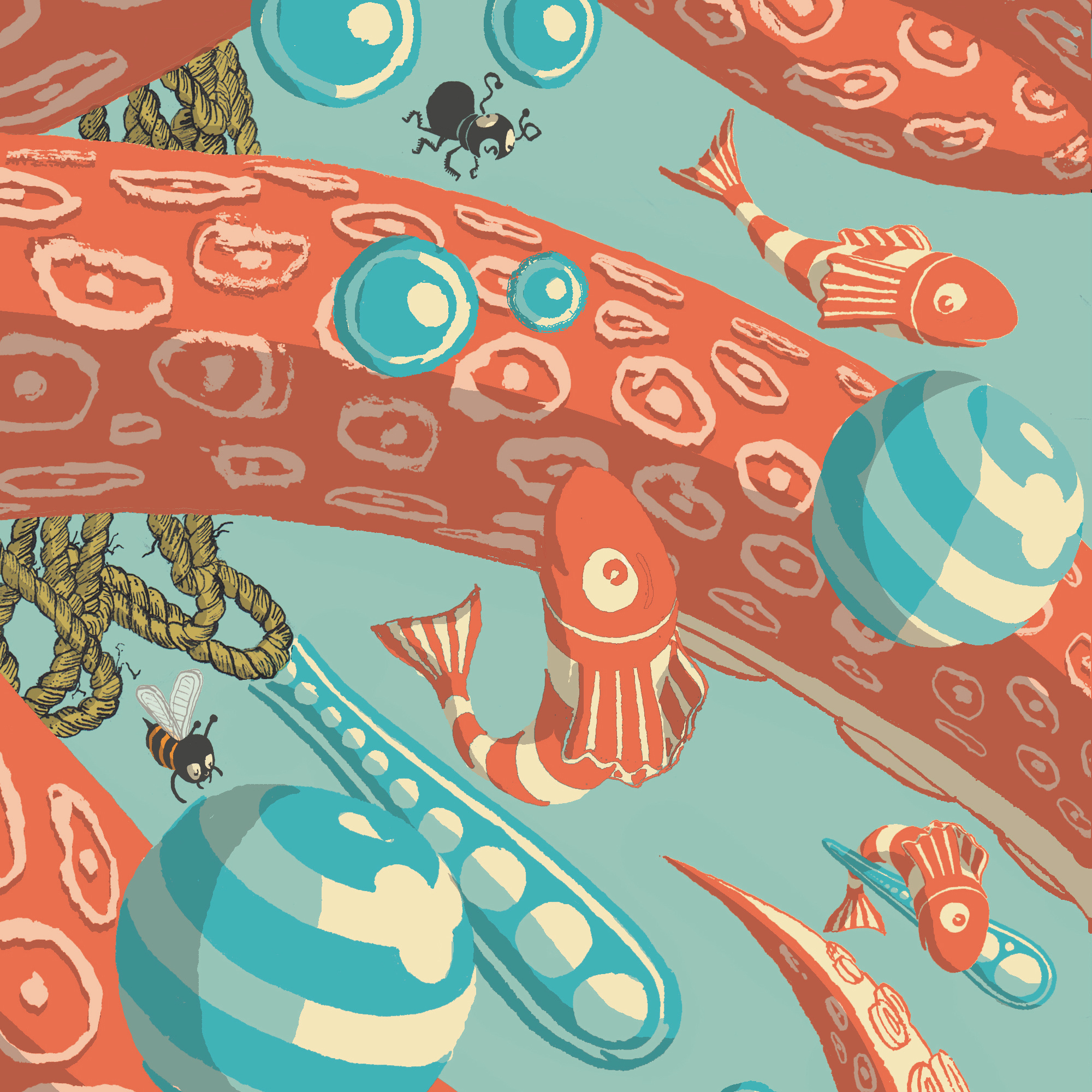 Octopus Chaos children book illustration childrens book childrens illustration illustration tatepublishing zubert