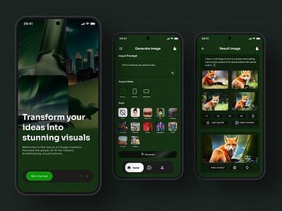 AI Image Generator App - Unleashing the Power of Generative AI 3d ai powered design animation artistic app branding graphic design logo mobile design motion graphics ui