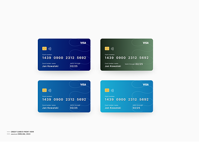 Credit card's front view blue credit card green nave blue ui ui component visa