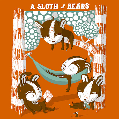 A Sloth of Bears children book illustration childrens book childrens illustration illustration screen print