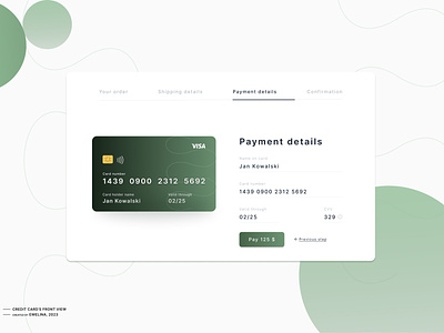 Payment details screen billing checkout credit card green payment payment process ui web design