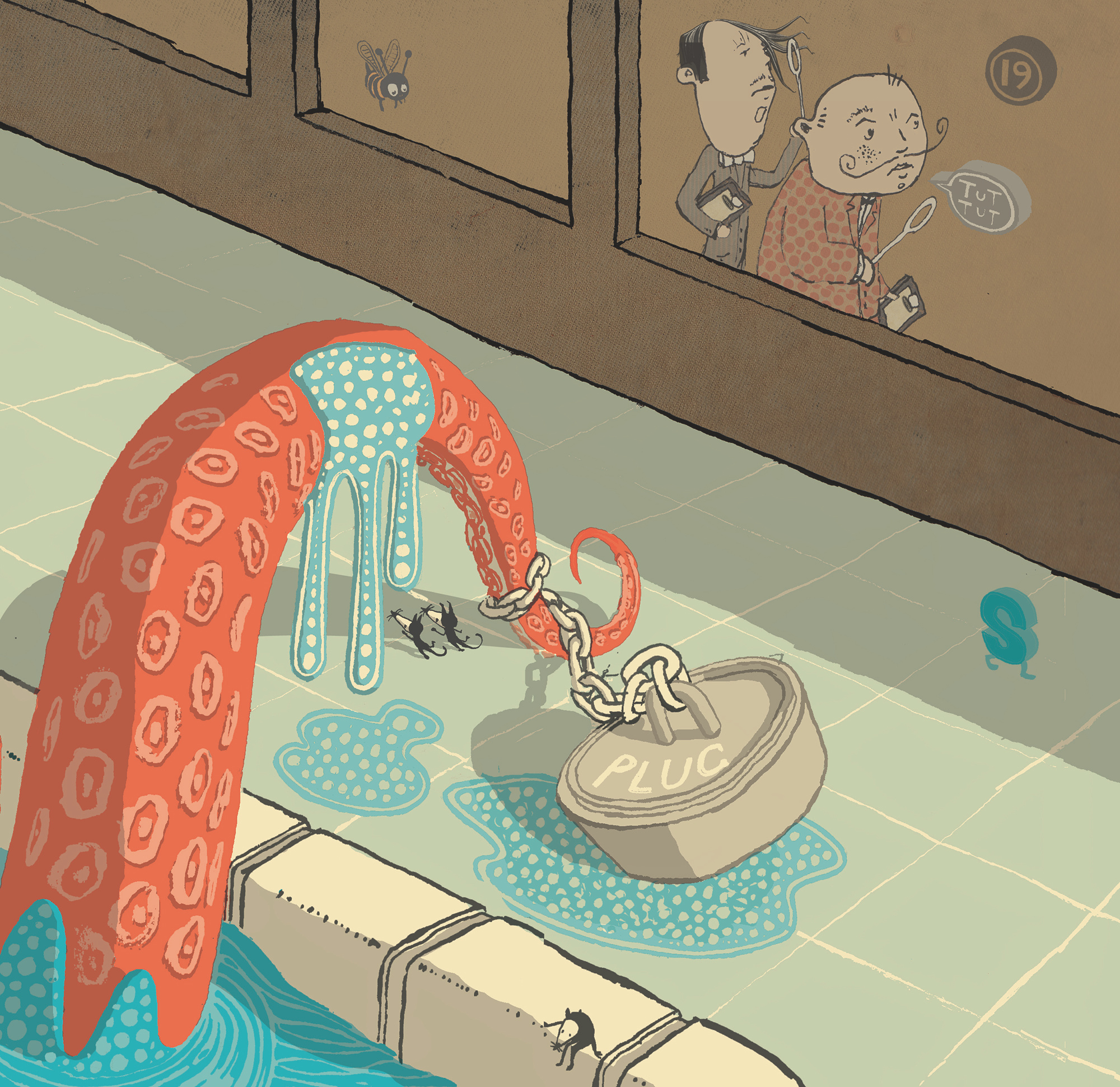 Inspectors at the Pool. (detail) children book illustration childrens book childrens illustration illustration tatepublishing zubert