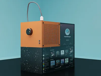 Touchscreen Radio Player/3D Modelling app branding design graphic design illustration logo typography ui ux vector