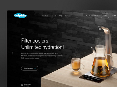 Dolphin | Water filtration website design ui ux water web design