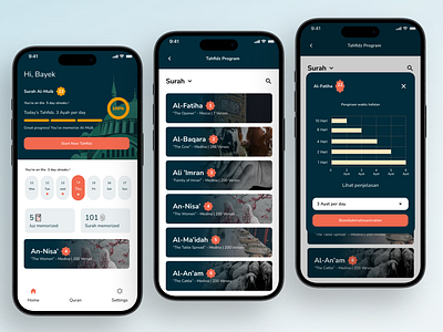 Hafizh - Quran Memorization App islam mobile muslim quran sage teal ui ux