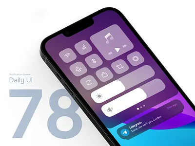 Daily UI #78 - Notification drawer app clean control control center controls dailyui design interface ios iphone minimalist mobile mobile app notification notification drawer notifications simple ui uiux ux