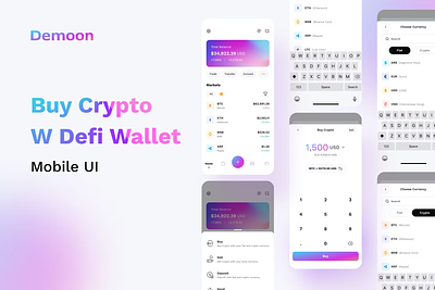 Mobile App Design for Crypto Wallet blockchain crypto fiat graphic design logo mobile trading ui web