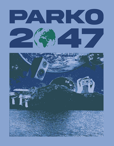 Festival Poster- PARKO 2047 artisticvibes creative design festival festivalcreator flyer illustration modern music musicmaestro park party poster rave retro space techno trance vector vibe
