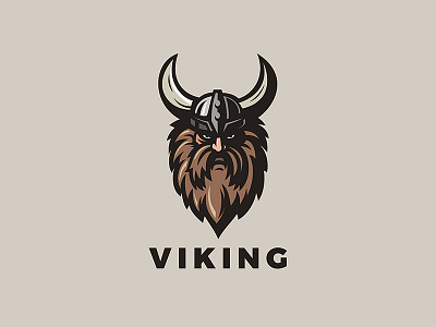Viking Logo barber beer branding face head helmet horned logo old viking vintage warrior