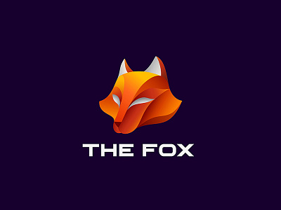 Fox Logo 3d abstract animal branding design face fox foxy head logo smart style