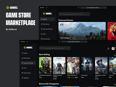 Game Dashboard - Game Store Marketplace clean ui dashboard dashboard ui design game game app game dashboard game marketplace game store game website gaming marketplace online gaming ps4 ps5 uiux web web app website xbox