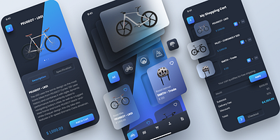 Online Bike Shopping App app banner design bikeapp branding design graphic design icon mobiledesign motion graphics onlineshopping ui uiuxdesign ux
