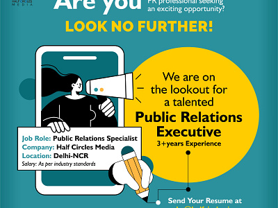 Hiring for Public Relation Executive facebook post graphic design hiring graphic illustrations social media
