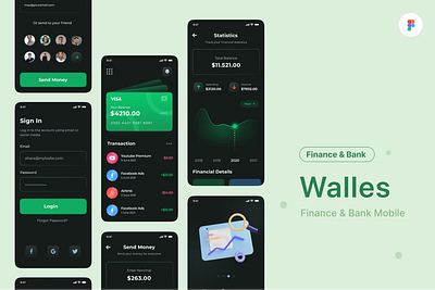Mobile bank - App Design app blockchain branding cards colors crypto dark design finance graphic design logo mobile ui ux wallet
