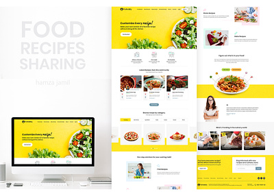 Food Recipes - Web UI branding clean cook design food logo ui ux web
