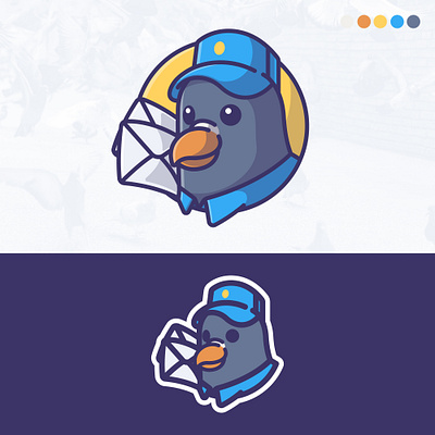 Pigeon "Postman" Mascot 🕊️ bird logo bird mascot cartoon cute cutecartoon illustration logo mascot pigeon cartoon pigeon logo pigeon mascot postman macot vector