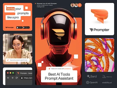 Prompter AI Branding brand guidelines brand identity brand sign branding business design halo halo lab identity logo logo design logotype marketing packaging smm startup visual identity
