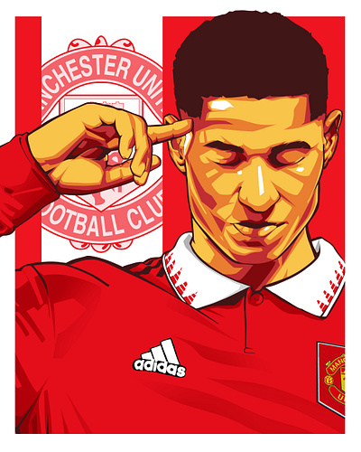 Marcus Rashford artwork football footballart footballillustrated graphic design ill illustration