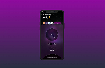 Sleep tracker app design flat minimal ui uiux ux