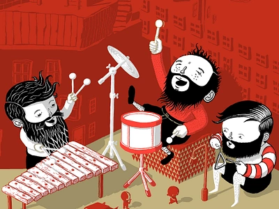 A Percussion of Giants children book illustration childrens book childrens illustration collective nouns drums giants illustration