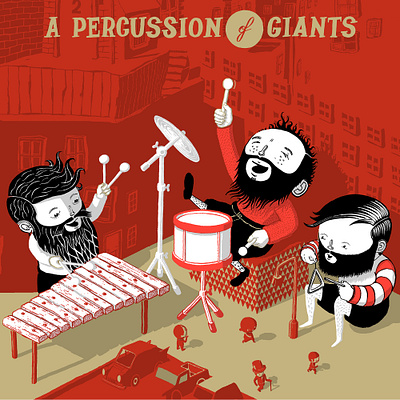 A Percussion of Giants children book illustration childrens book childrens illustration collective nouns drums giants illustration