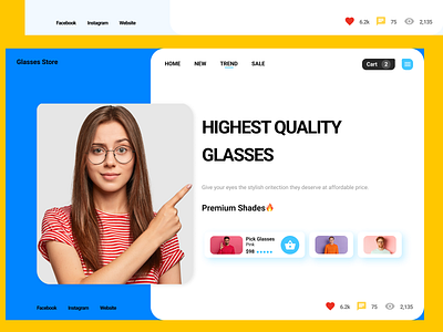 Glasses Store Web Design figma modern design uiux design