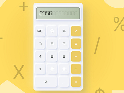 Neomorphism Calculator graphic design