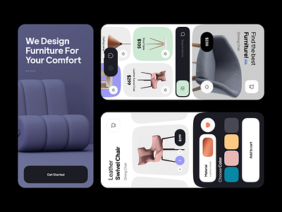 Furniture App Design animation app design figma mobile app design modern design prototyping uiux design