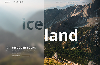 ICE LAND design mountains trip ui webdesign