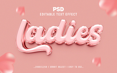 Ladies 3D Editable Text Effect Style 3d action cute effect ladies ladies 3d text effect style new text effect psd 3d text effect style sweet woman