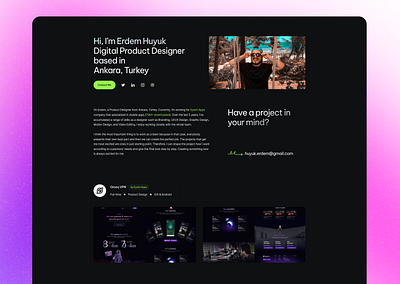 Portfolio | Web Design dark design landing page portfolio product product design ui web website