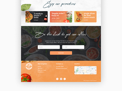 Daily UI 26 - Subscribe challenge dailyui design e mail figma form landing page pizza ui uiux web