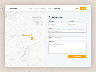 Daily UI 28 - Contact page challenge contact form contact page dailyui design figma form map ui uiux