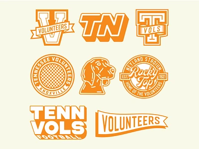 Tennessee Volunteers badge badge design football illustrator logo procreate retro simple sports tennessee tn vector vintage vols volunteers